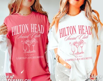 Bachelorette Party Shirts, Hilton Head Bachelorette Party, Custom Bachelorette Shirts, Personalized Luxury Bachelorette, Social Club Bach