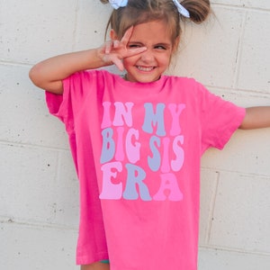 Retro Big Sis Shirt, Pregnancy Announcement Shirt, In My Big Sis Era, Shirt for Sister to Be, Cute Sister Shirt, Retro Comfort Colors Kids Crunchberry