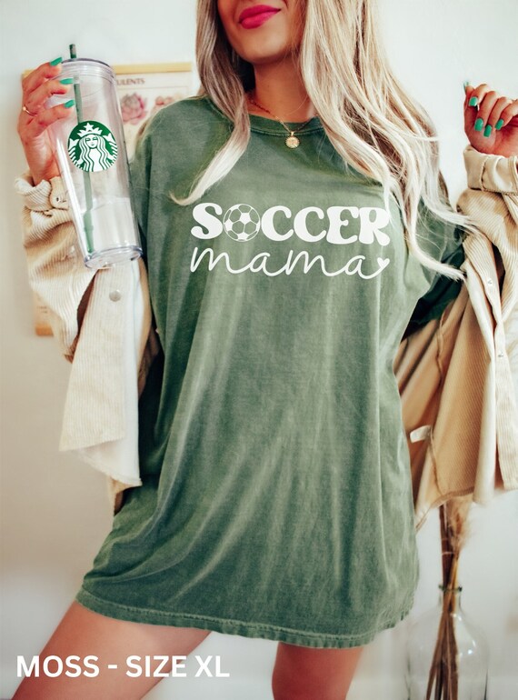 Comfort Colors Soccer Mom Shirt, Soccer Mom Tee, Soccer Mama Shirt, Game Day Shirt, Soccer Mom Outfit, Retro Soccer Shirt