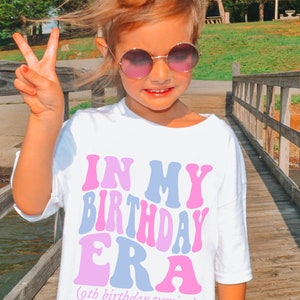 In My 9th Birthday Era, Kids Birthday Shirt, Retro 9th Birthday Girl Shirt, Cute Kids Birthday Outfit, Shirt for Ninth Bday, Youth Shirt White