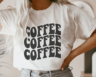 Coffee Coffee Coffee Shirt, Coffee Lover Gift, Cute Coffee Tee, Retro Coffee TShirt, Gift for Coffee Lover, Barista Shirt