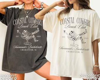 Custom Bachelorette Party Shirts, Coastal Cowgirl Bachelorette, Beach Bachelorette Party Tees, Western Bridesmaid Shirts, Comfort Colors