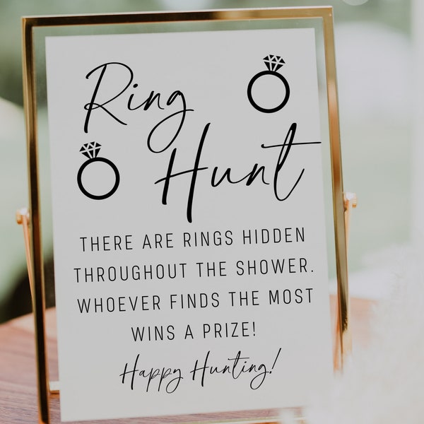 Ring Hunt Bridal Shower Game | Modern Bridal Shower Game | Digital Download