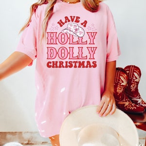 Holly Dolly Christmas Shirt, Western Christmas Tee, Cowgirl Christmas