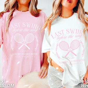 Bachelorette Party Shirts, Tennis Bachelorette, Last Swing Before the Ring, Custom Bachelorette Shirts, Personalized Luxury Bachelorette