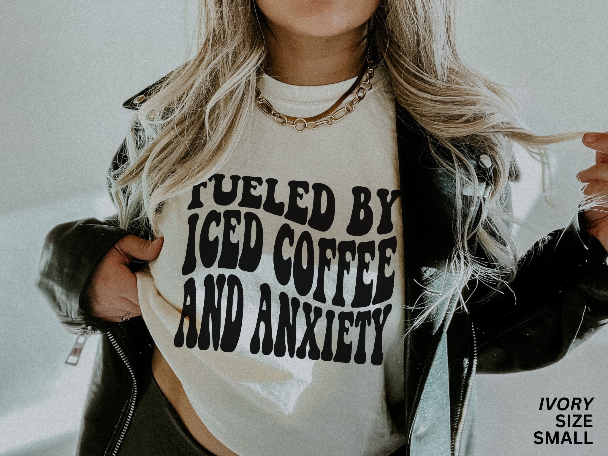 Fueled by Iced Coffee and Anxiety Shirt, Coffee Lover Gift