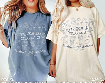 Chemises d'anniversaire personnalisées, Chemises d'anniversaire de groupe d'automne, 21e anniversaire, 30e anniversaire, T-shirts de voyage d'anniversaire, Chemises d'anniversaire amusantes, Couleurs confortables
