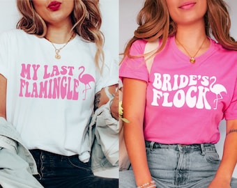 Last Flamingle Bachelorette Shirts, Brides Flock Shirt, Flamingo Bachelorette Shirts, Beach Bachelorette Tees, Tropical Bach Party Shirts