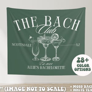 Bachelorette Party Banner, Benutzerdefinierte Bachelorette Banner, Der Bach Club Bachelorette Wandteppich, personalisiertes Luxusbanner, Cocktailclub