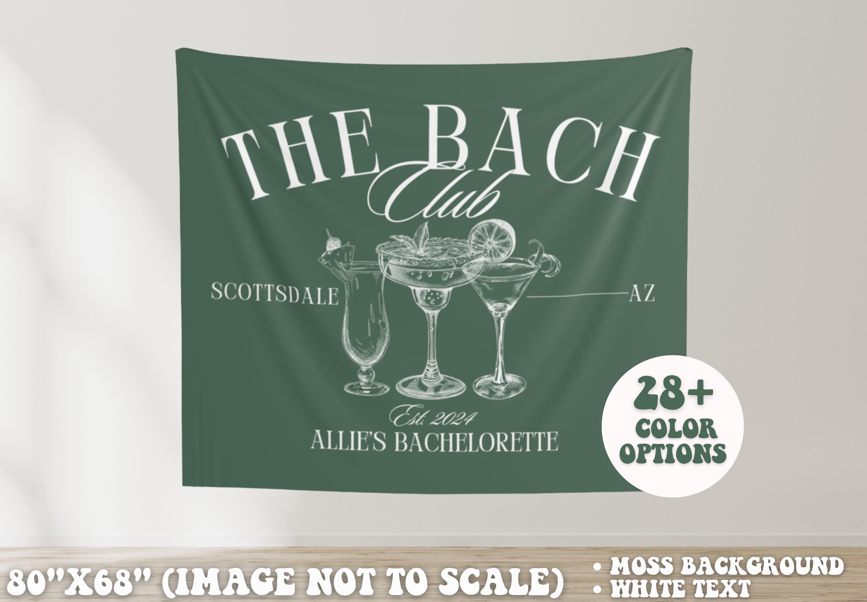 Bachelorette Party Banner, Custom Bachelorette Banner, The Bach Club Bachelorette Tapestry, Personalized Luxury Banner, Cocktail Club