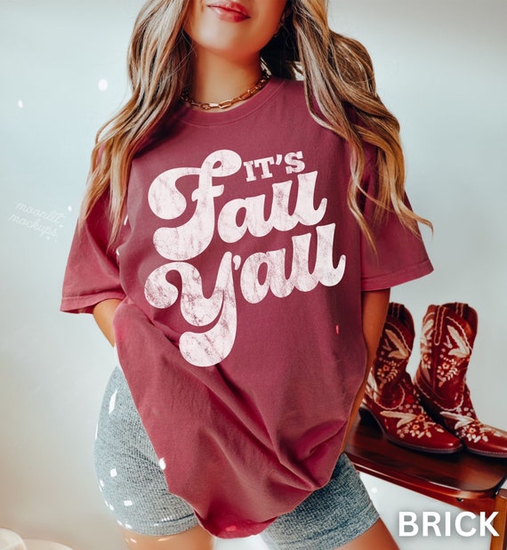 Comfort Colors Fall Shirt, Its Fall Y'all, Retro Halloween Shirt, Womens Fall Tee, Pumpkin TShirt, Retro Autumn Shirt, Womens Fall Clothing