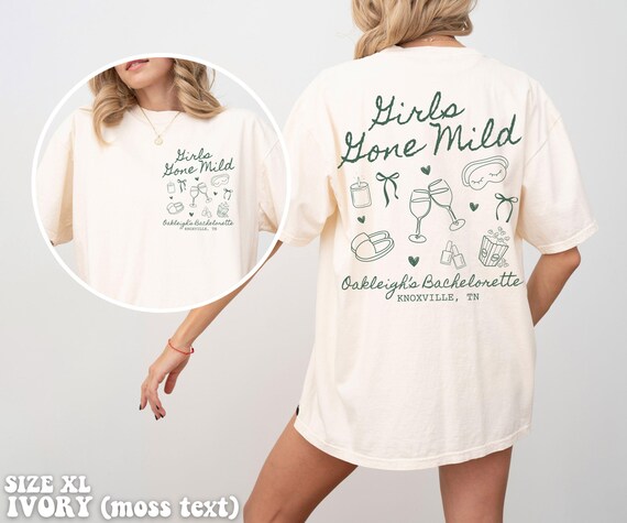 Custom Bachelorette Party Shirts Girls Gone Mild Slumber Party Bachelorette Spa Bachelorette Girls Night In Sleepover Bach Bridesmaid Shirts