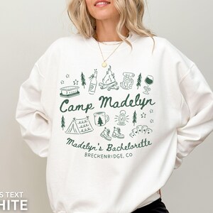 Lager Junggesellinnenabschied Sweatshirts, Benutzerdefinierte Kabine Bachelorette, Berg Brautparty, Outdoorsy Bach Party, Wandern Junggesellinnenabschied Rundhalsausschnitt