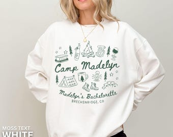 Camp Bachelorette Party Sweatshirts, Custom Cabin Bachelorette, Mountain Bridal Party, Outdoorsy Bach Party, Hiking Bachelorette Crewnecks