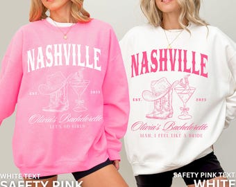 Sweatshirts vrijgezellenfeest, Nashville Bachelorette, Western Bachelorette Party, Nashville Bridal Party, Custom Bachelorette Crewnecks