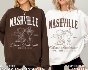Sweatshirts vrijgezellenfeest, Nashville Bachelorette, Western Bachelorette Party, Nashville Bridal Party, Custom Bachelorette Crewnecks