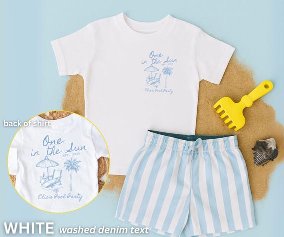 One Year Old Birthday Shirts, One in the Sun, First Birthday Shirts, Pool Party Birthday, Matching 1st Birthday Shirts