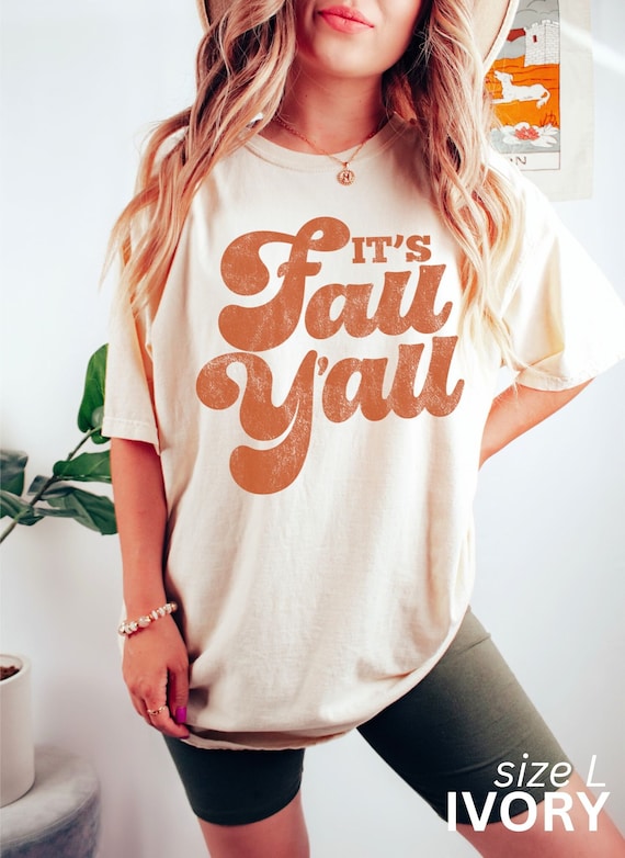 Comfort Colors Fall Shirt, Its Fall Y'all, Retro Halloween Shirt, Womens Fall Tee, Pumpkin TShirt, Retro Autumn Shirt, Womens Fall Clothing