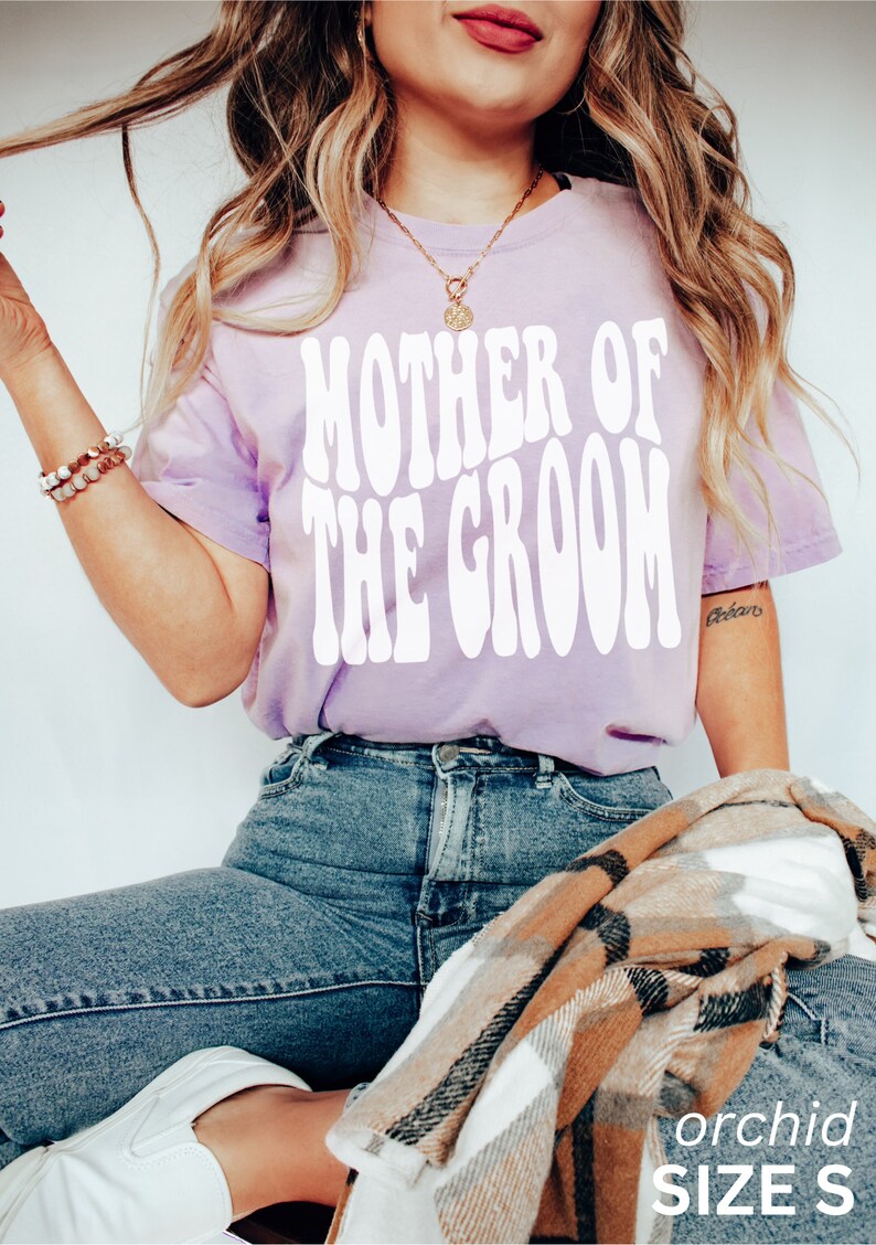 Comfort Colors Mother of the Groom Shirt, Retro Mother of The Groom Tee, Gift for Mother of the Groom Orchid