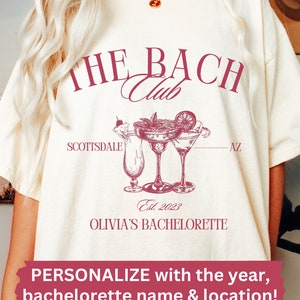 Bachelorette Party Shirts, The Bach Club Bachelorette Shirts, Custom Bachelorette Shirts, Personalized Luxury Bachelorette, Social Club Bach image 4