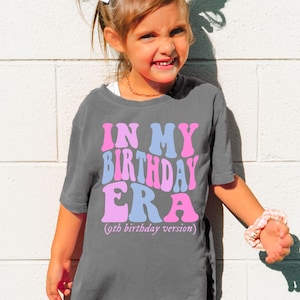 In My 9th Birthday Era, Kids Birthday Shirt, Retro 9th Birthday Girl Shirt, Cute Kids Birthday Outfit, Shirt for Ninth Bday, Youth Shirt Pepper