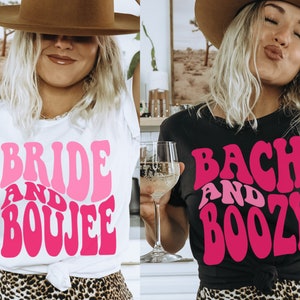 Bachelorette Party Shirts Funny, Bachelorette Shirts, Bride and Boujee, Bach and Boozy, Gifts for Bridesmaids, Groovy Retro Bachelorette