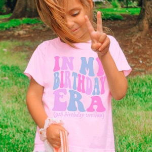 In My 9th Birthday Era, Kids Birthday Shirt, Retro 9th Birthday Girl Shirt, Cute Kids Birthday Outfit, Shirt for Ninth Bday, Youth Shirt Blossom