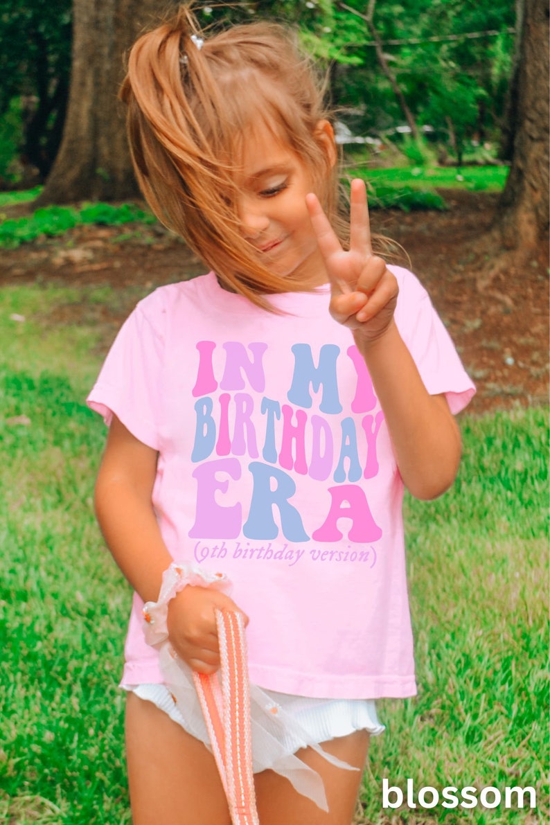 In My 9th Birthday Era, Kids Birthday Shirt, Retro 9th Birthday Girl Shirt, Cute Kids Birthday Outfit, Shirt for Ninth Bday, Youth Shirt Blossom