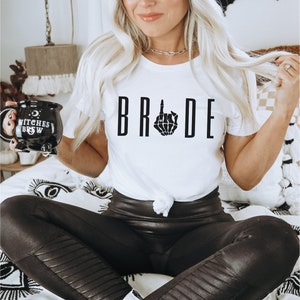 Halloween Bachelorette Party Shirts, Skeleton Bride Tee, Boo Crew Bridesmaids TShirts, Spooky Bach Party Tees, Halloween Bride White
