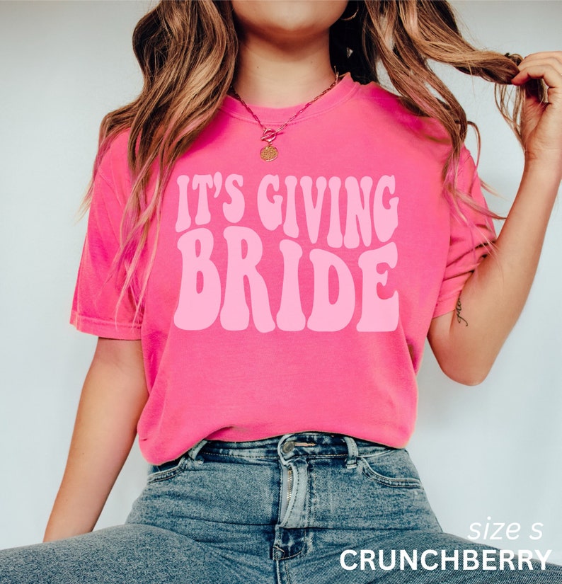 Gift for Bride, Funny Bride Shirt, Engagement Gift, Its Giving Bride, Retro Groovy Bride Tee, Funny Bride gift, Bachelorette Gift for Bride Crunchberry