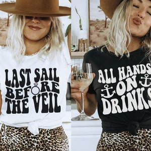 Nautical Bachelorette Party Shirts, Last Sail Before the Veil, Nauti Bachelorette, Retro Bachelorette Shirts, Beach Bachelorette