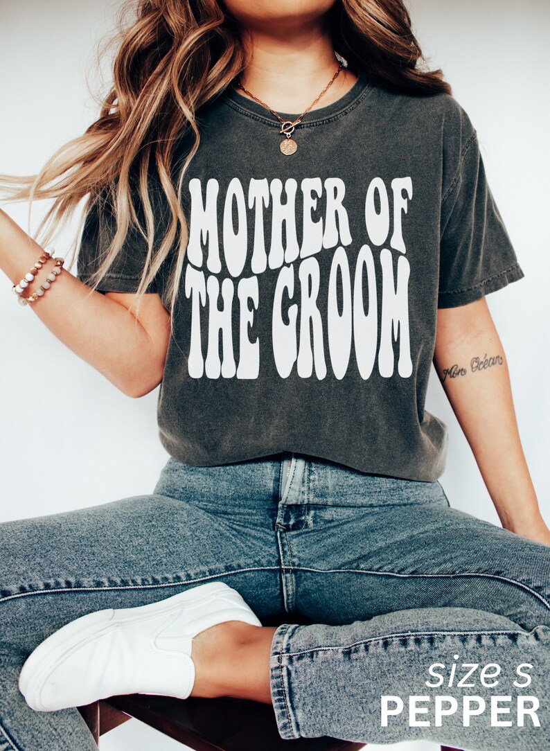 Comfort Colors Mother of the Groom Shirt, Retro Mother of The Groom Tee, Gift for Mother of the Groom Pepper