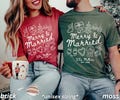 Custom Couples Christmas Shirts, Merry and Married, First Christmas as Mr and Mrs, Custom Gift for Newlyweds, Comfort Colors