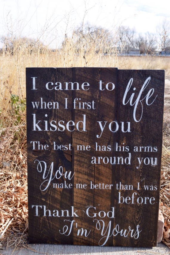 Yours By Russell Dickerson Wedding Sign Rustic Song Quote On Etsy