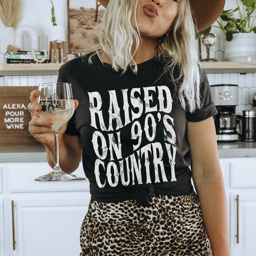Women's 90s Country Music T-Shirt - Vintage Western Concert Tee, Navy Blue, Large - View #2