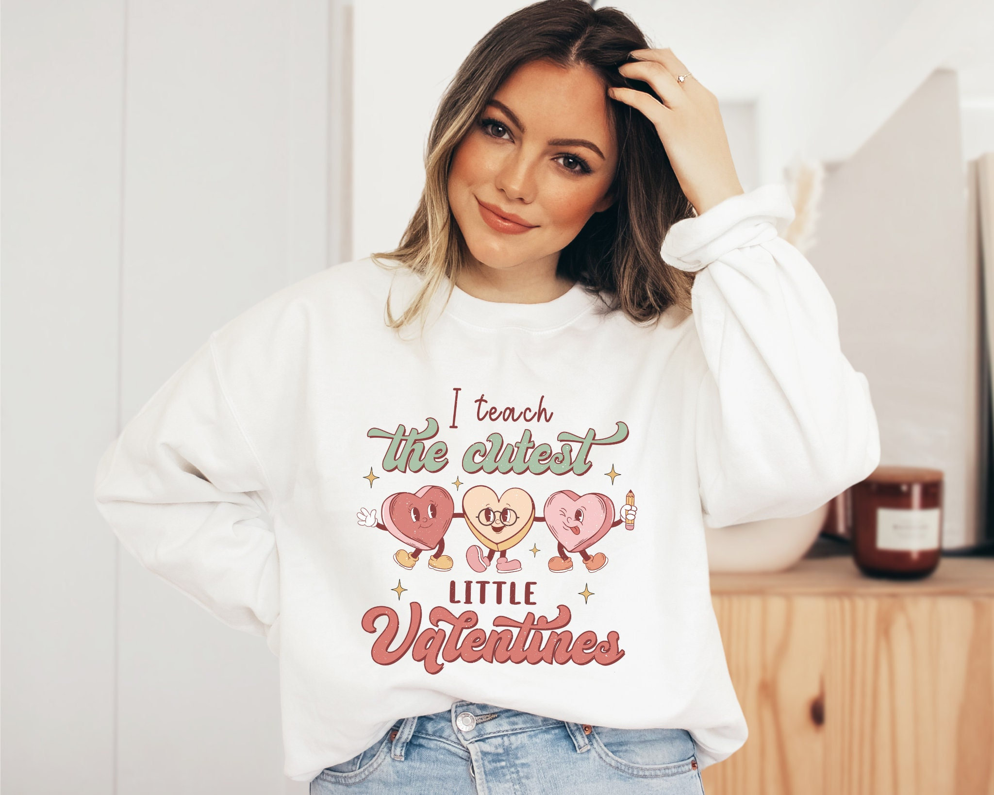 Teacher Sweatshirt Valentines Day T-shirt Teachers Cute - Etsy