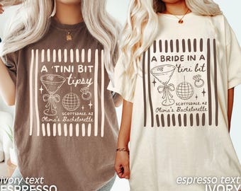 Bachelorette Party Shirts, Espresso Martini Bachelorette, Bride in a Tini Bit, Custom Bachelorette Tees, Martini Bride Shirt, Comfort Colors