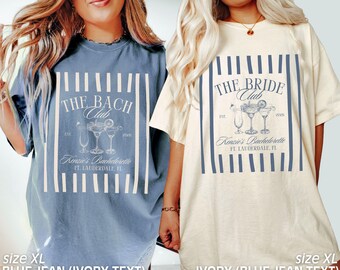 Bachelorette Party Shirts, The Bach Club Bachelorette Shirts, Custom Striped Bachelorette Shirts, Personalized Luxury Bach, Social Club Bach