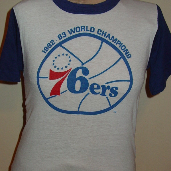 vintage 1982 - 83 Philadelphia 76ers NBA basketball t shirt - 50/50 soft
