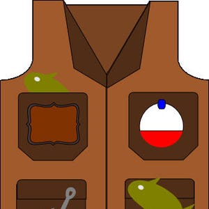 Carte de gilet de pêche SVG Fichier