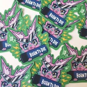 Born to Die Cool Pink Rabbit Vinyl Sticker Wetterfest für Phone Case Aufkleber
