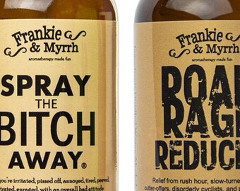Spray the Bitch Away & Road Rage Reducer Combo Pack |  Aromatherapy Spray Gift Set For Mood Control