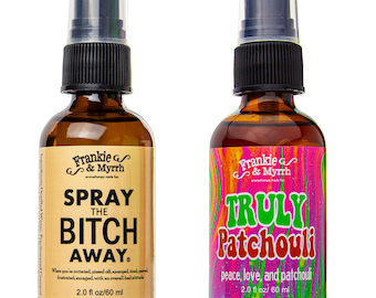 Spray the Bitch Away & Truly Patchouli Gift Pack |  Aromatherapy Spray Gift Set For Fun Hippies