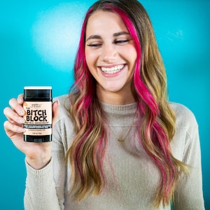 B!#ch Block | Natural Deodorant for Relaxation | Geranium, Bergamot, Lavender Essential Oils | Aluminum Free-Baking Soda, Coconut Oil