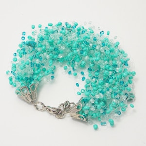 Mint beaded bracelet for girlfriend turquoise green marine mermaid Handmade jewelry Choice of Size and Color Customized