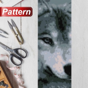 Wolf peyote pattern bead patterns wolf pattern native beadwork tutorial bracelet animal jewelry wolf beading pattern pdf pattern bracelet