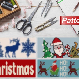 Even peyote patterns pdf Christmas digital tutorial beaded snowflake pattern winter pattern for bracelets word chart xmas deer patterns DIY image 1