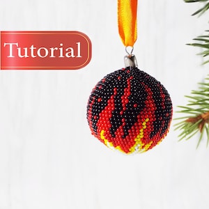 How to make Christmas ornament tutorial Step by step Bead crochet ball Seed bead  pattern PDF Digital download