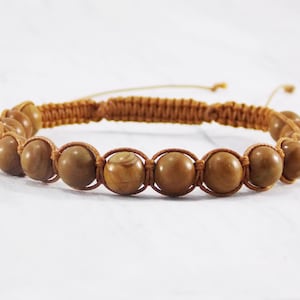 Wood stone bracelet wristbands for men beaded bracelet for men Guy bracelets custom Stone bead bracelet Yoga Bracelet men Brown bracelet men