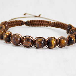 Tigers eye bracelet for dad Guy bracelet custom Unique male gifts amulet men Husband gift ideas Wrist mala bracelet homme stone meditation image 1